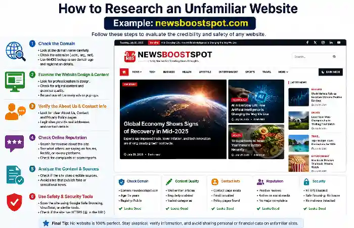 how to research an unfamiliar website