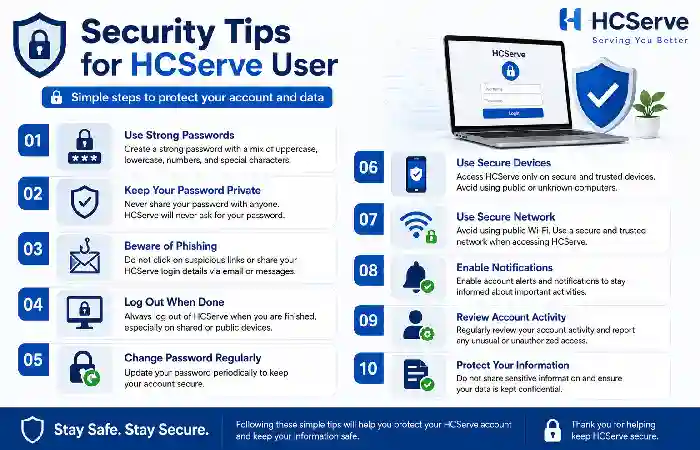 security tips of hcserve user