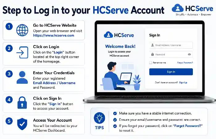 step to login hcserve account